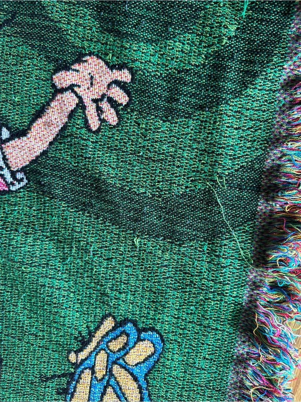 Rugrats Character Group Woven Tapestry Cotton Blend Fringed Throw Blanket